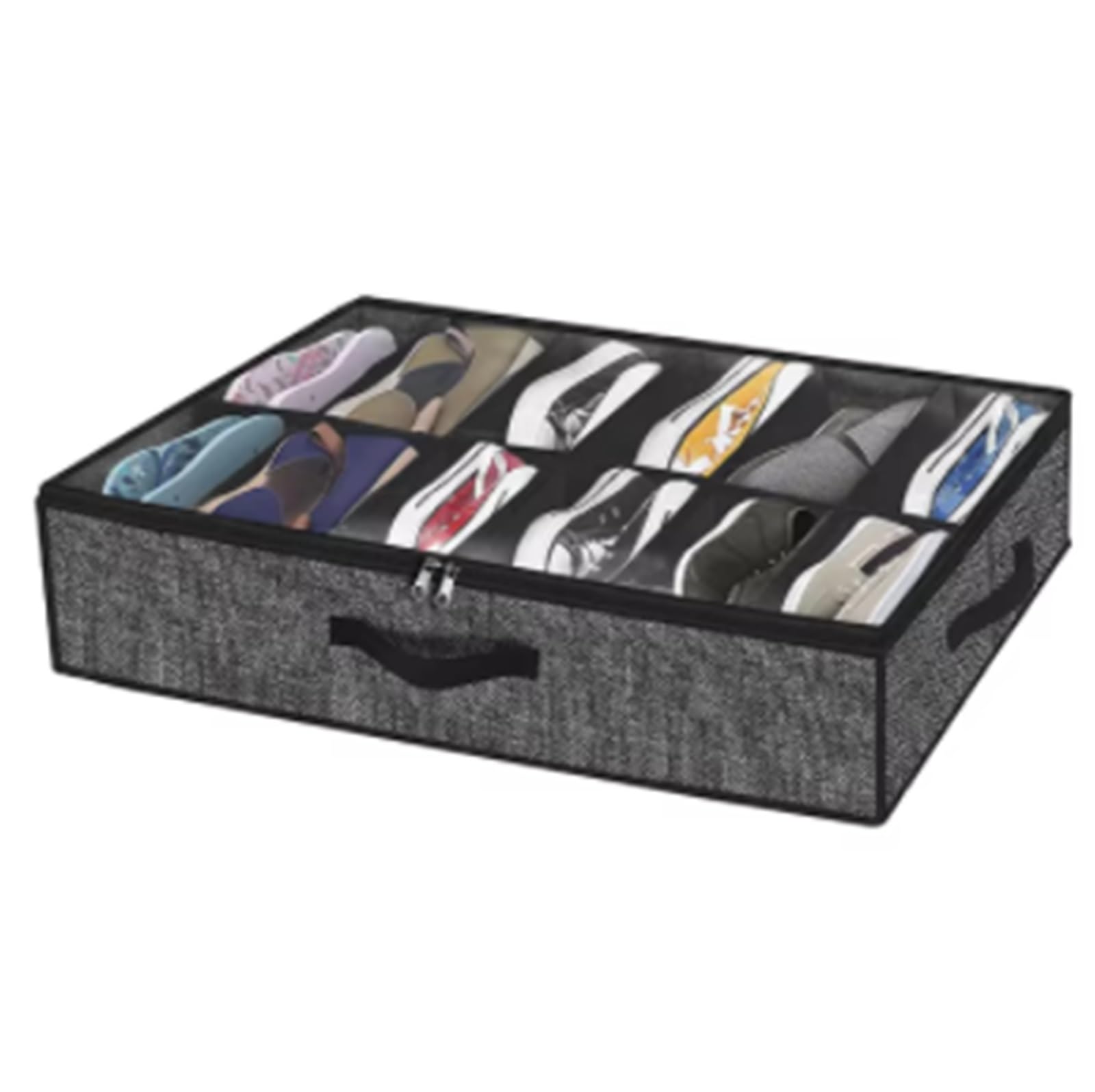 Organizzatore Di Scarpe Sotto Il Letto Organizer for scarpe sotto il letto, può contenere 12 paia di scarpe, organizer for scarpe con finestra trasparente, traspirante, pieghevole Per Risparmiare Spaz