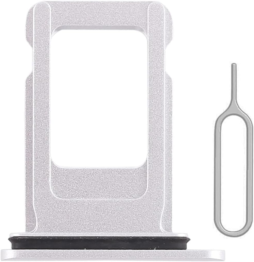 SIM Card Tray Holder Slot Replacement for iPhone XR (Black) with Waterproof Rubber Ring and Eject Pin (Single Sim Version)