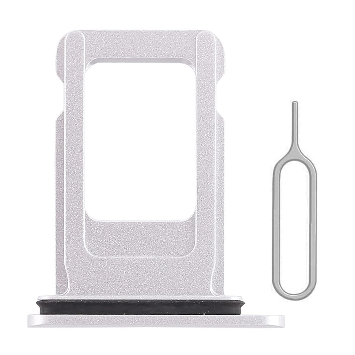 SIM Card Tray Holder Slot Replacement for iPhone XR (White) with Waterproof Rubber Ring and Eject Pin (Single Sim Version)