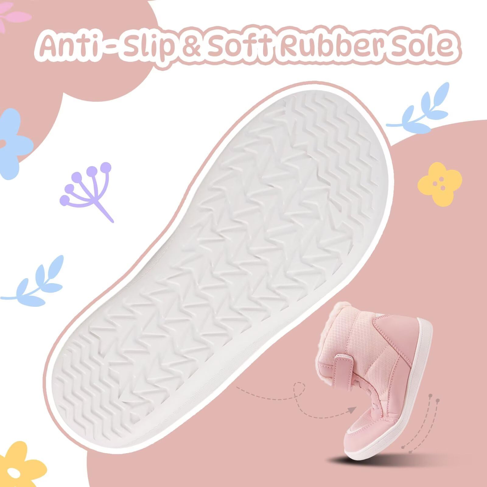 Chaussure de Randonnée Enfant Fourrees Bottes d'hiver Imperméable Antidérapante pour Garçon et Fille