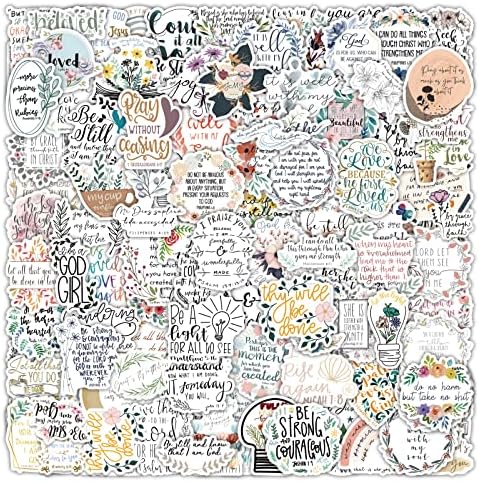 100 PCS Bible Verses Stickers,Christian Religious Stickers,Inspired Blossoms Stickers Laptop,Water Bottles,Luggage,Scrapbooking – Perfect Gifts for Kids,Teens,Adults