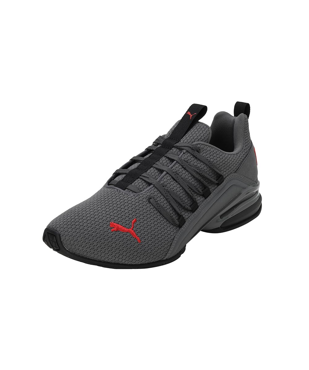 PUMA Herren Axelion Refresh Laufschuhe 44.5, Black Cool Dark Gray Red
