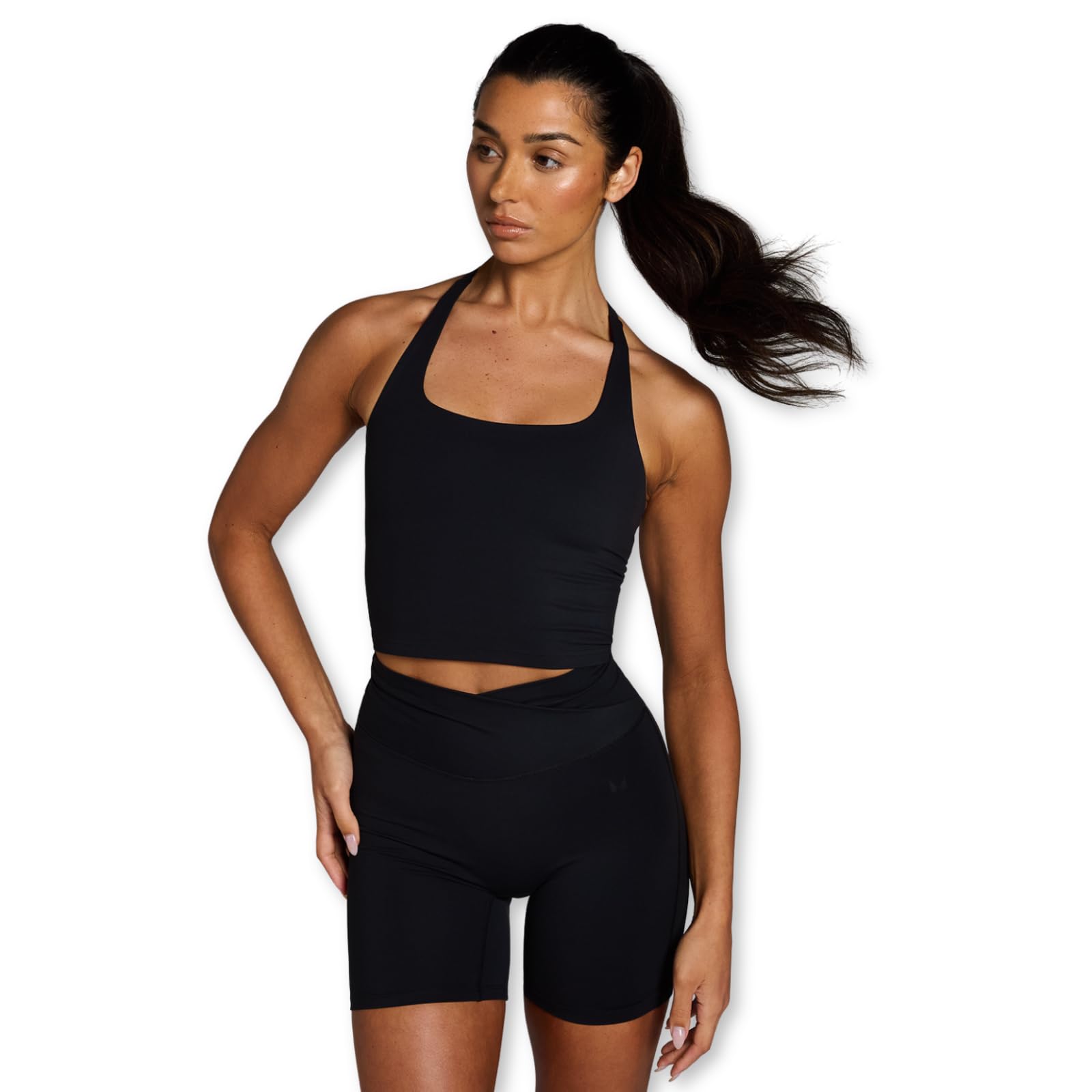 Myprotein Women's Black Mp ’S Tempo Strappy Racerback Vest – | Sweat-Wicking Quick-Dry Training Vest | Strappy Back Gym Top With Double-Layer Front - S