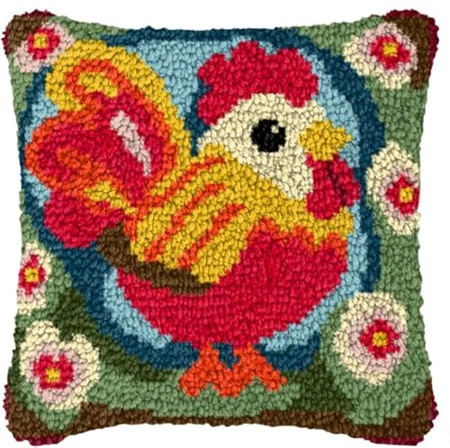 FWRTYCB Latch Hook Cushion Kits for Adults, Chick Pillow Hook Art