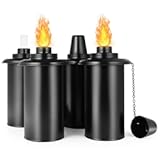MA STRAP Torch Canisters&comma;4 Packs Replacement Torch Refillable Canisters with Wicks and Caps&comma; Outdoor Citronella Torch Fuel Canisters for Party&comma; Garden Decor &lpar;16oz&rpar;