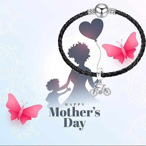 Miniatura 6 de QeenseKc Amor Bicicleta Colgante Charm Rainbow Crystal Sport Fan Bead para Pandora Pulsera