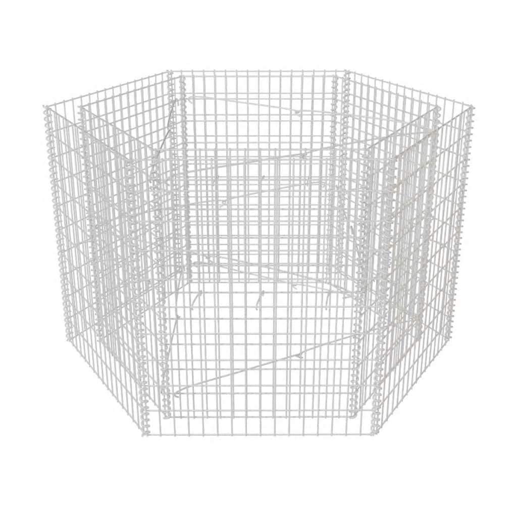 vidaXL Arriate Gaviones Hexagonal 160x140x100 cm Acero Galvanizado
