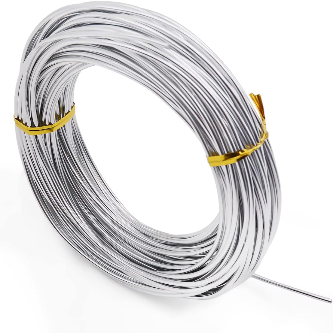 Famgee 65.6 Ft Silver Aluminum Wire Bendable Flexible Metal Craft Wire for DIY Manual Arts Sculpture, Doll Skeleton, Jewelry Making (2mm Thickness, Silver)