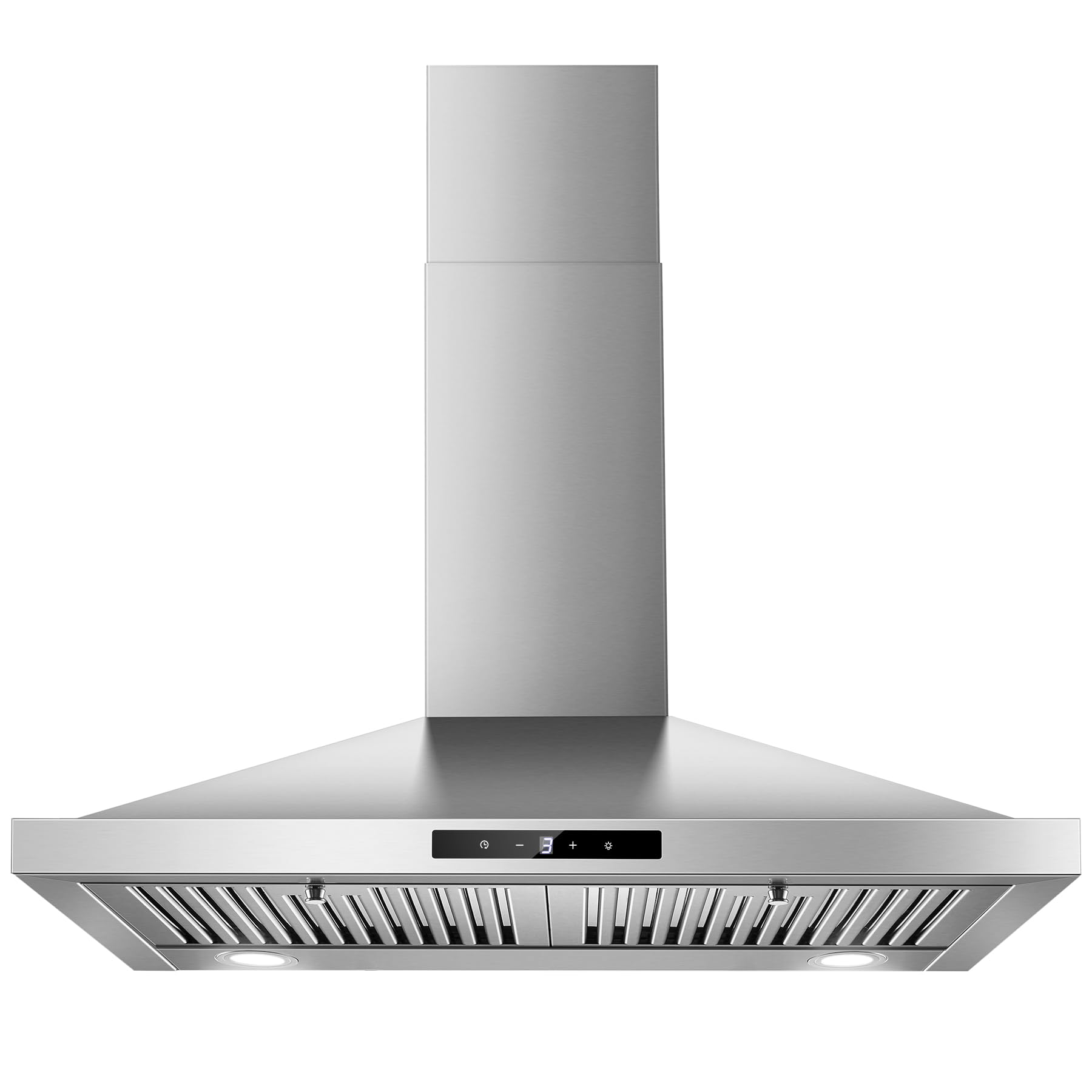 30" Range Hood, 30" Vent Hoods, Stainless Steel, 450 CFM Ducted/Ductless Convertible with LED Light Baffle Filters, Exhaust Fan