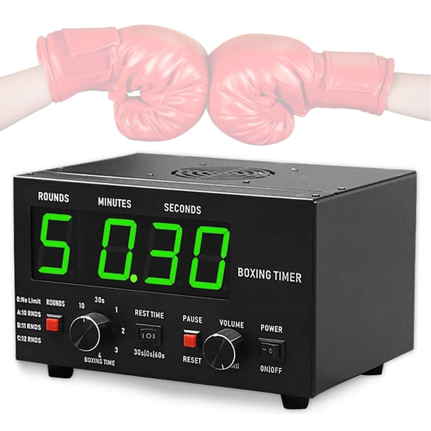 Reloj De Pantalla Digital con Temporizador De Boxeo,Temporizador De Fitness Portátil,Cuenta Regresiva LED,Duración De Entrenamiento Personalizable,Fácil De Operar para Gimnasio Green