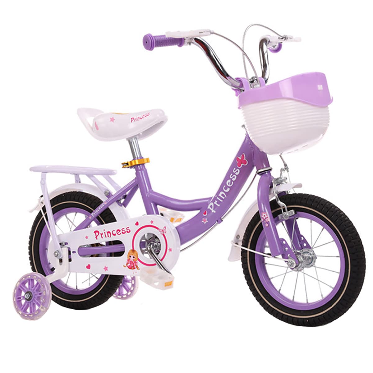 SYGA Princess Bicycles for Kids 3-6 Years Old Childrens Basket Bicycle Magnesium Alloy (14INCH, Purple) (B0C3783RVG) Amazon Price History, Amazon Price Tracker