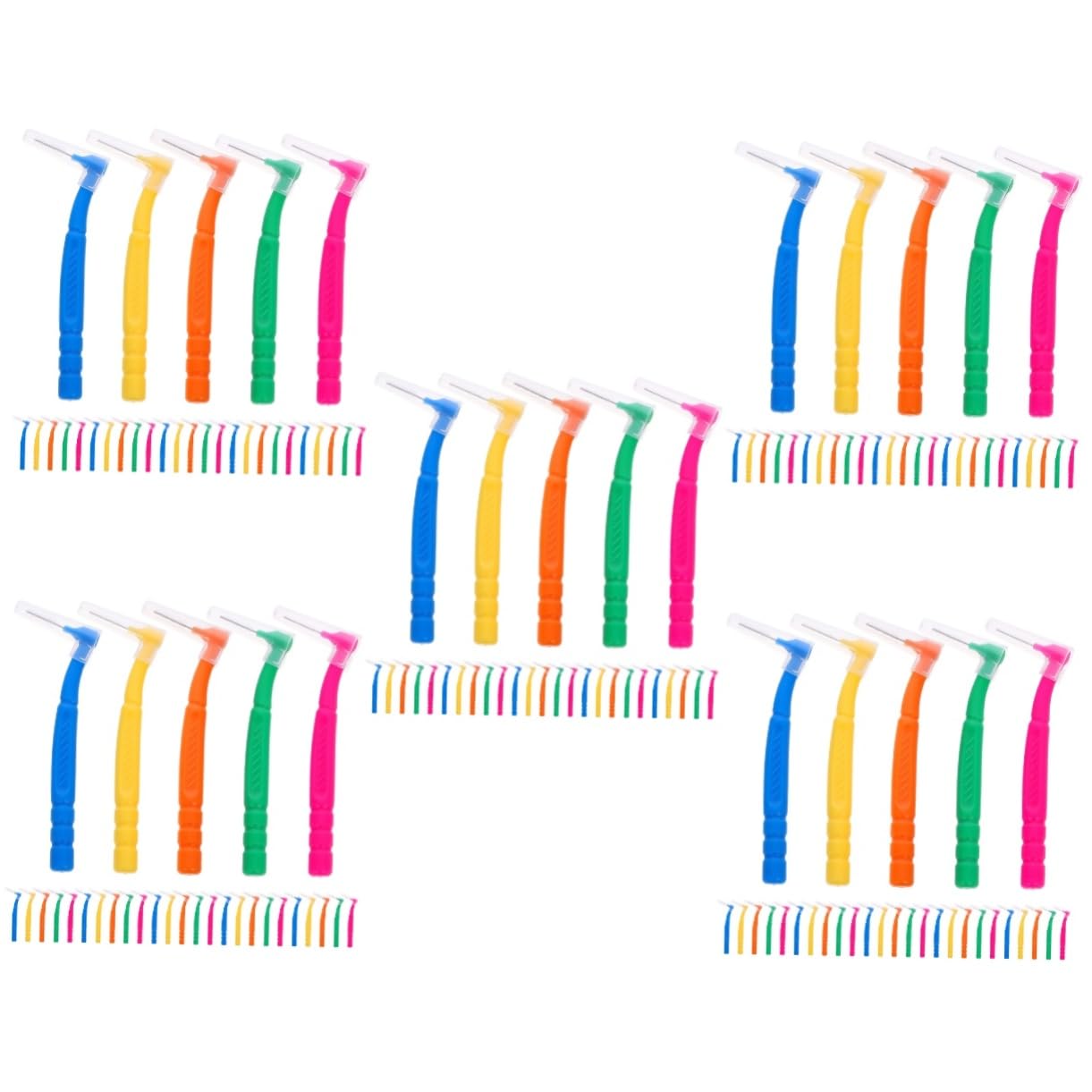 BESTYASH 5 Series Cepillo Interdental Termina Cleaner Brush Adulto Fácil Pequeño Delgado Cepillo De Cepillo De Limpieza De El Plastico 30 Piezas X 5