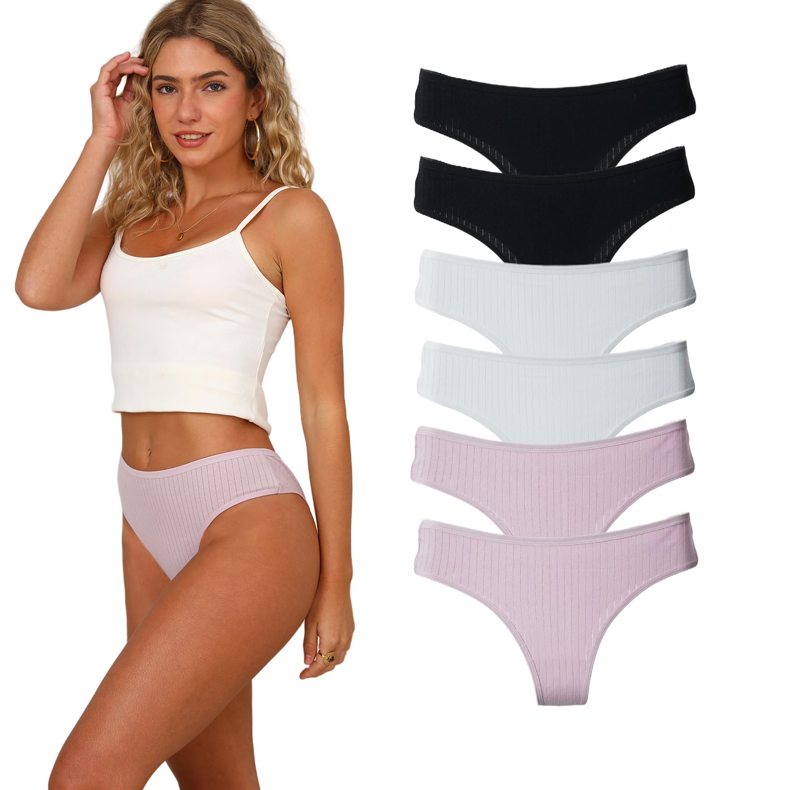 Yuyuzo Sous-Vêtements Sans Couture Pour Femmes Strings Invisibles String Respirant Confortable Culottes 3 Pack