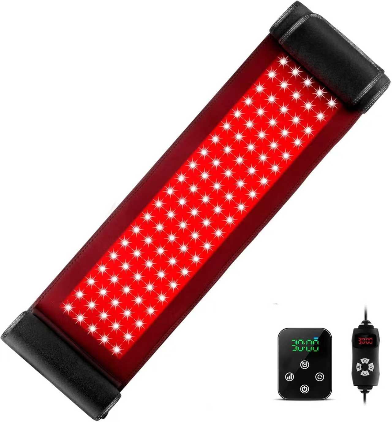 Red Light Therapy for Body:5 Light Levels Infrared Light Heat Therapy Belt Wrap for Back/Waist/Muscle/Pain Relief 660nm & 850nm Led Beads Red Light Therapy Device with Timer