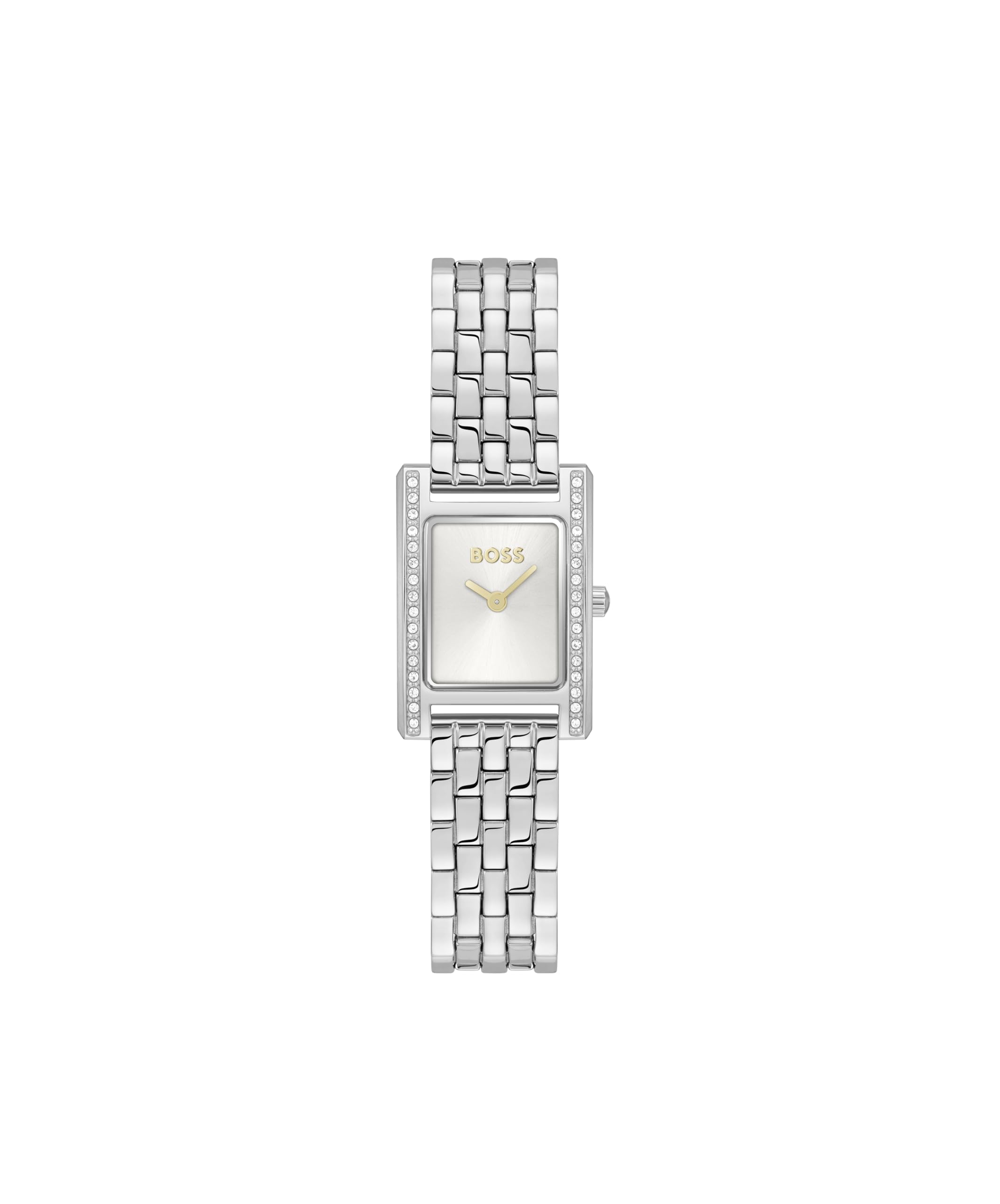 BOSS Two Hand Quartz Movement Watch for Women Lucy Precious Collection with Silver Stainless Steel Bracelet - 1502816