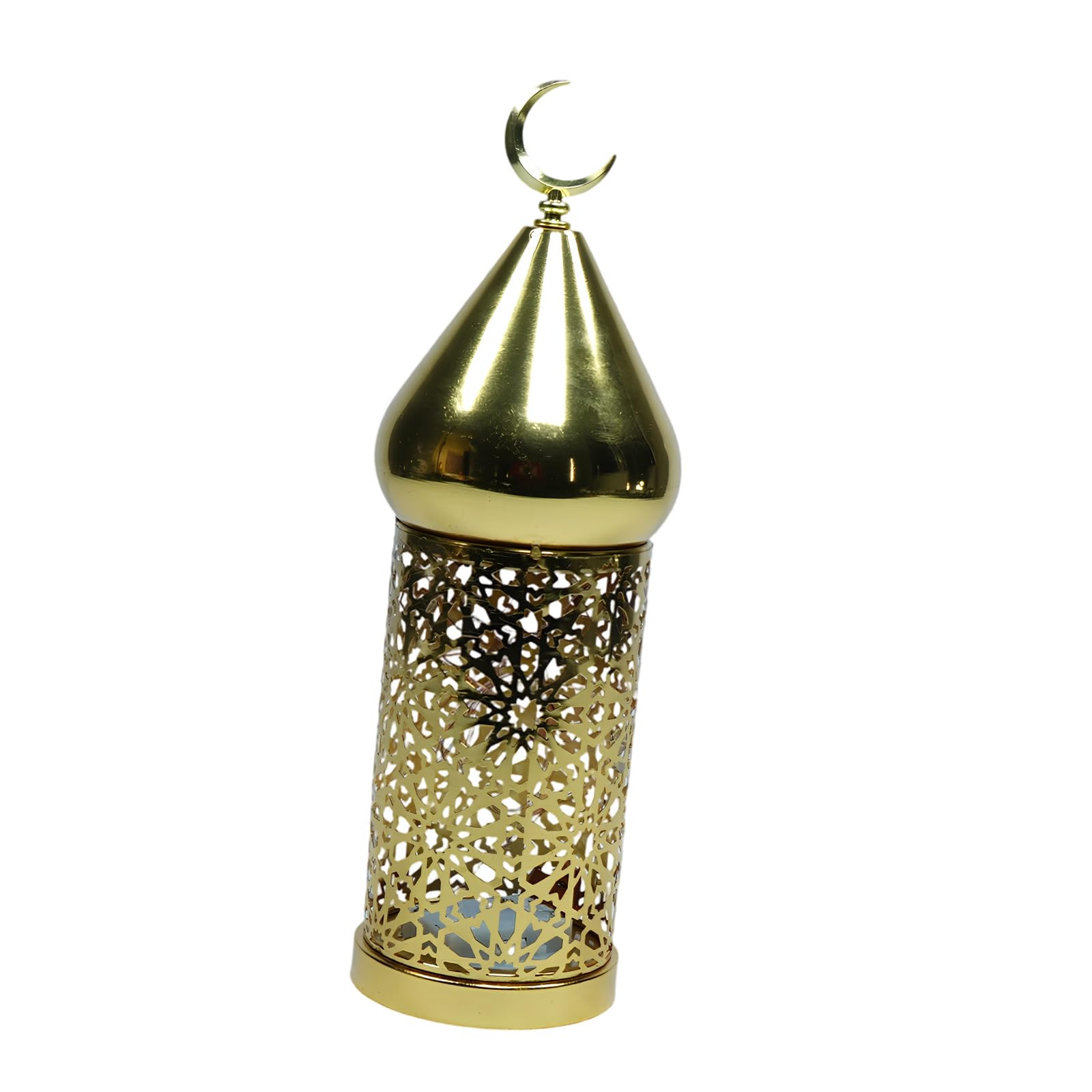 Decorsative Indoor Gold Moroccans Lamp for Home Decors Hollowed LED Light Ramadans Lamp Centerpieces Table Decoration Wedding Decoration Light