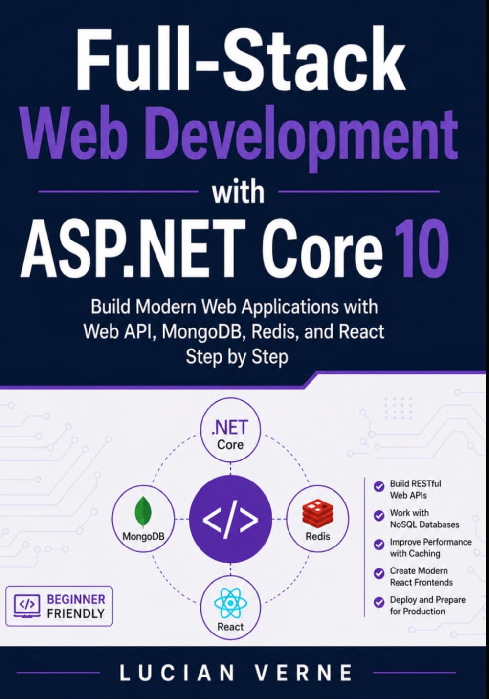 Full-Stack Web Development with ASP.NET Core 10: Build Modern Web Applications with Web API, MongoDB, Redis, and React Step by Step