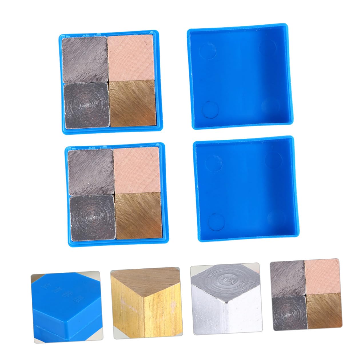 ABOOFAN Ensemble de 8 Cubes Pédagogiques 2 Cm en Cuivre, Fer, Aluminium et Bois – Fournitures pour Étude Densité en Laboratoire, Matériel Scientifique Éducatif pour Expériences de Masse et Densité