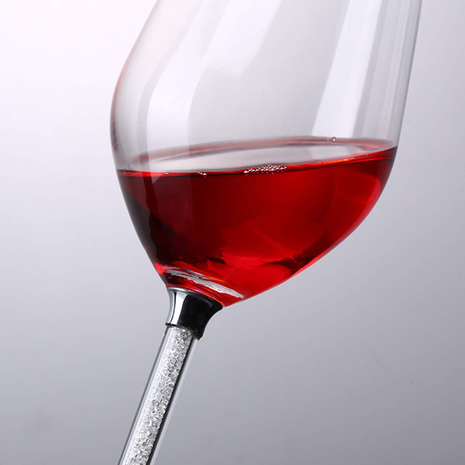 JHM-Copa de Vino de Diamante Vaso Diseñada para Varias Variedades de UVA Cumpleaños Boda con Maleta de Cuero Rojo Caja de Regalo