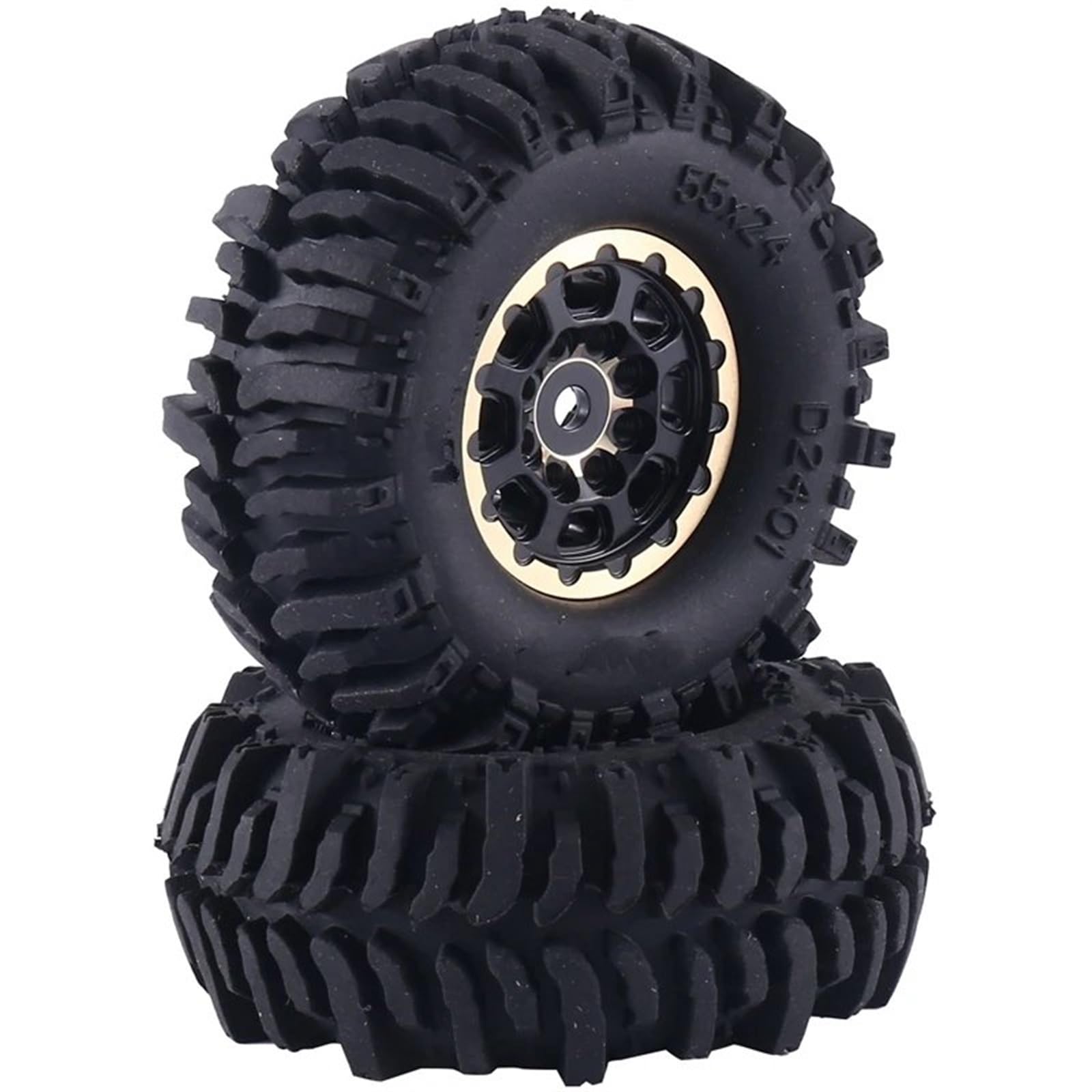 RC Pneus Jante Compatible avec Axial pour SCX24 AX24 pour FMS pour FCX24 pour TRX4M 1/18 1/24 RC Crawler Car Upgrade Parts 4 Pcs 55X22mm 1.0 Jante De Roue en Métal Pneu en Caoutchouc