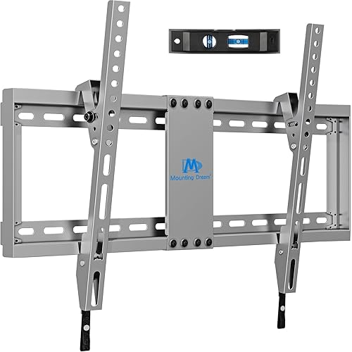 Mounting Dream TV Wall Mount for Most 37-75 Inch Televisions, Universal Tilt TV Mount Fits 16", 18", 24" Studs, Max VESA 600x400mm, 132lbs, Low Profile Flat Wall Mount Bracket, MD2968-LK