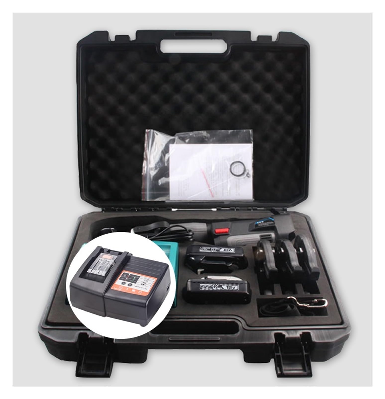 Strumento di crimpatura idraulico, Pinza elettrica ricaricabile Chiave a tubo a pressione idraulica Pinza a crimpare idraulica for tubo batteria PEX for rame EZ-1528 per cavi di batteria e saldatura,