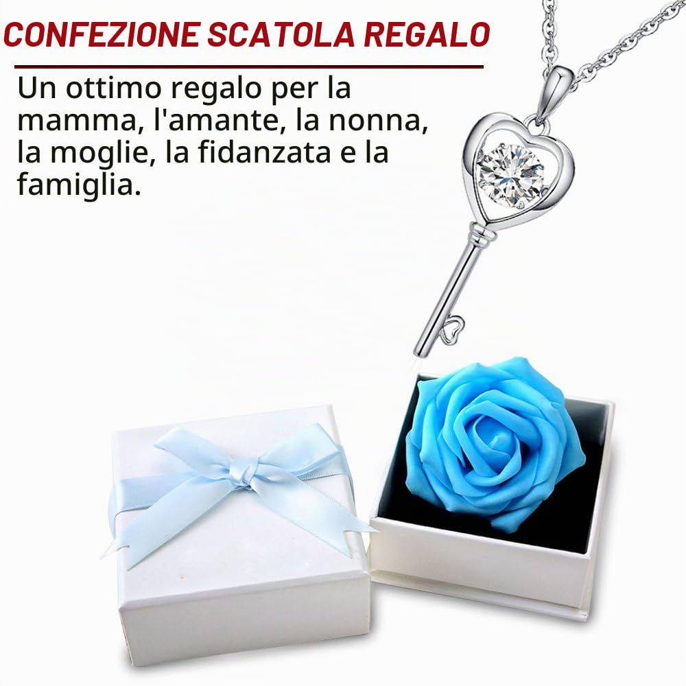 Collana con ciondolo a cuore amore gioielli con Cristalli di Austria, Idee Regali Natale Regalo Donna Originale per Mamma Lei Compleanno Anniversario