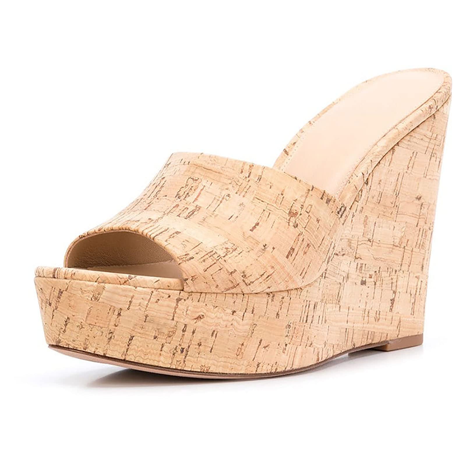 Damskie koturny Sandały Obcasy Wsuwane Platforma Espadryle Wysoki obcas Otwarte Palce Letnia Sukienka Pantofle Buty
