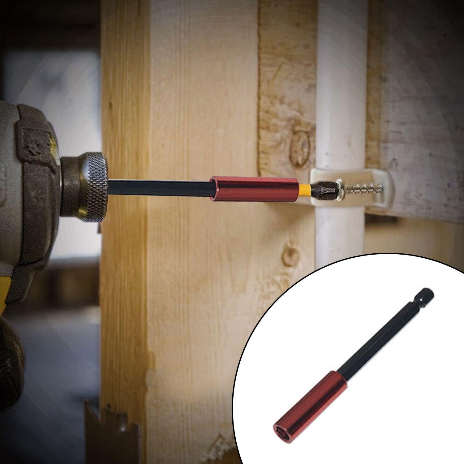 2 Pieces of Extension Bit Holder, 4 Pieces of Hexagonal Shank Steel Magnetic Screwdriver Extension Rod - Image 4