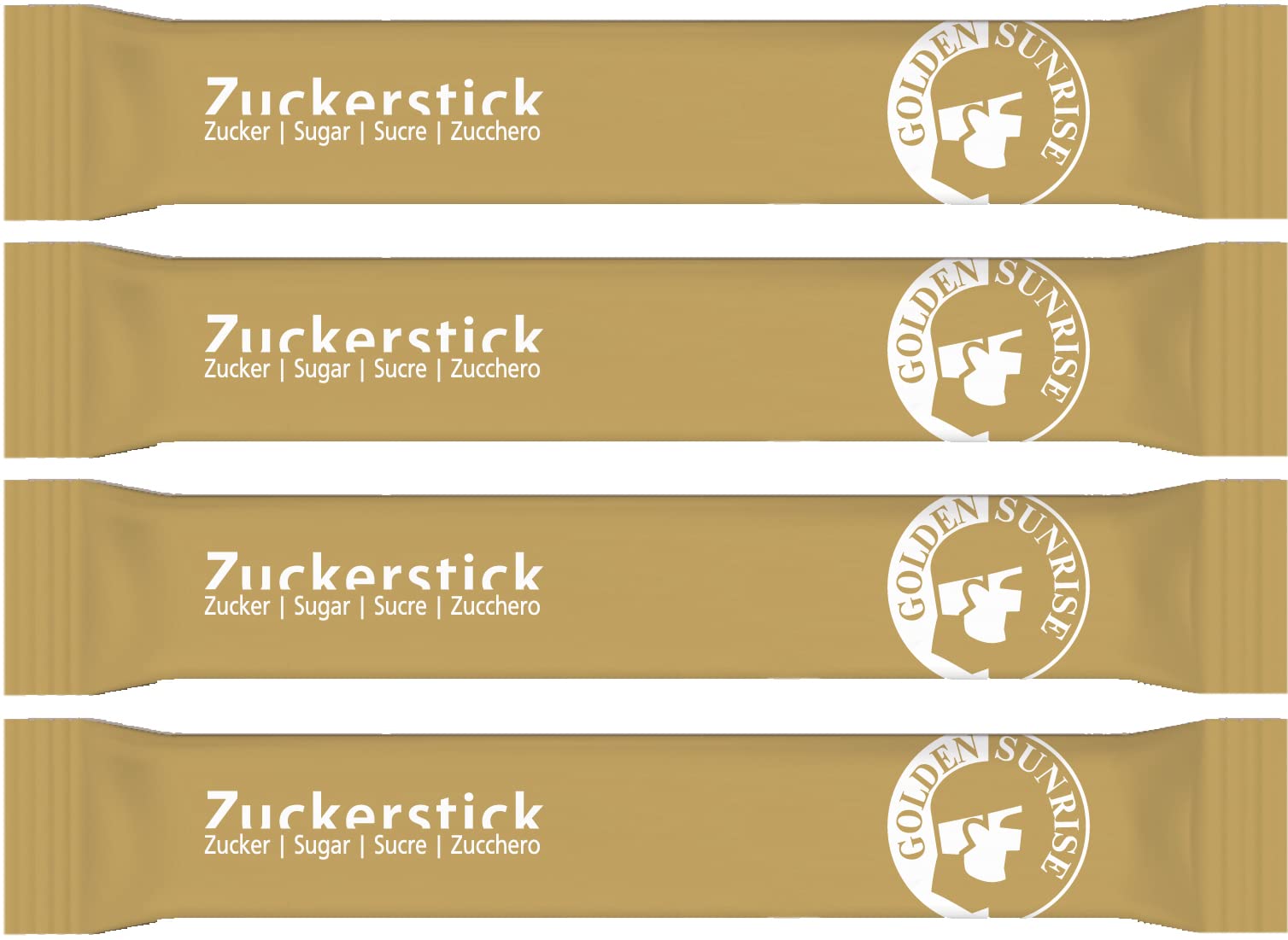 Zuckersticks Golden Sunrise 1000 x 4g | edles goldenes Design | einzeln elegant verpackt | Nachhaltige Verpackung | Natürlich nachhaltiger Markenzucker aus deutschem Zuckerrübenanbau
