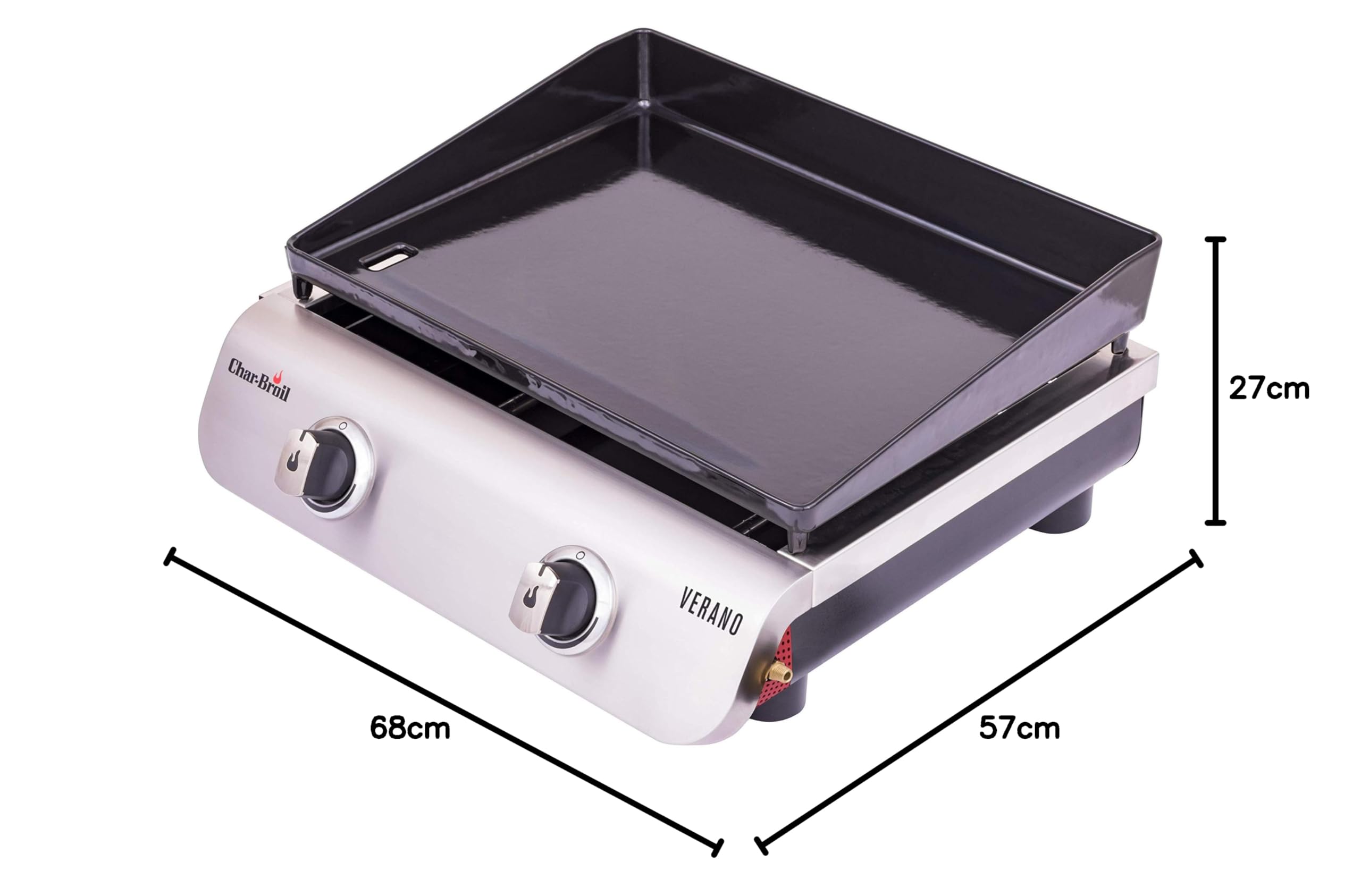 Char-Broil 140 879 - Plancha Verano 200 - Piastra da Cucina a 2 fuochi e Finitura in Acciaio Inox.
