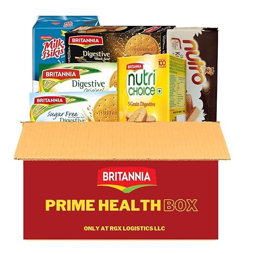 Britannia Caja de valor saludable | Paquete variado de galletas y galletas | Aperitivos para desayuno y té | Deliciosas galletas de comestibles |