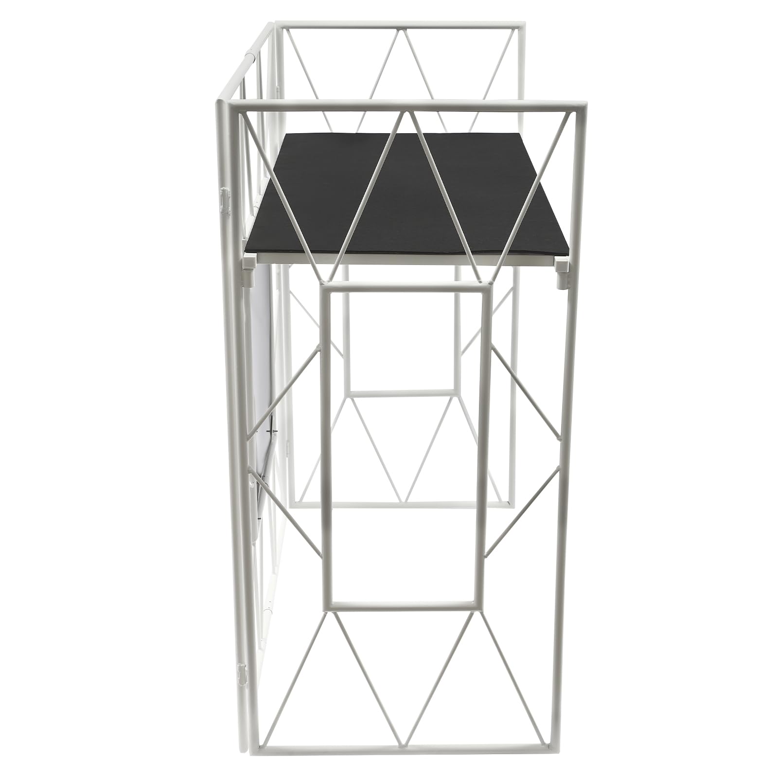 Klappbare DJ Stand Booth 120.9 x 59.9 x 115cm, Max. 25kg Großer dj-Tisch Faltbare mit Tragetasche, Bodenstehende Veranstaltungstisch Display Rack für Party DJ Table Equipment(weiß)