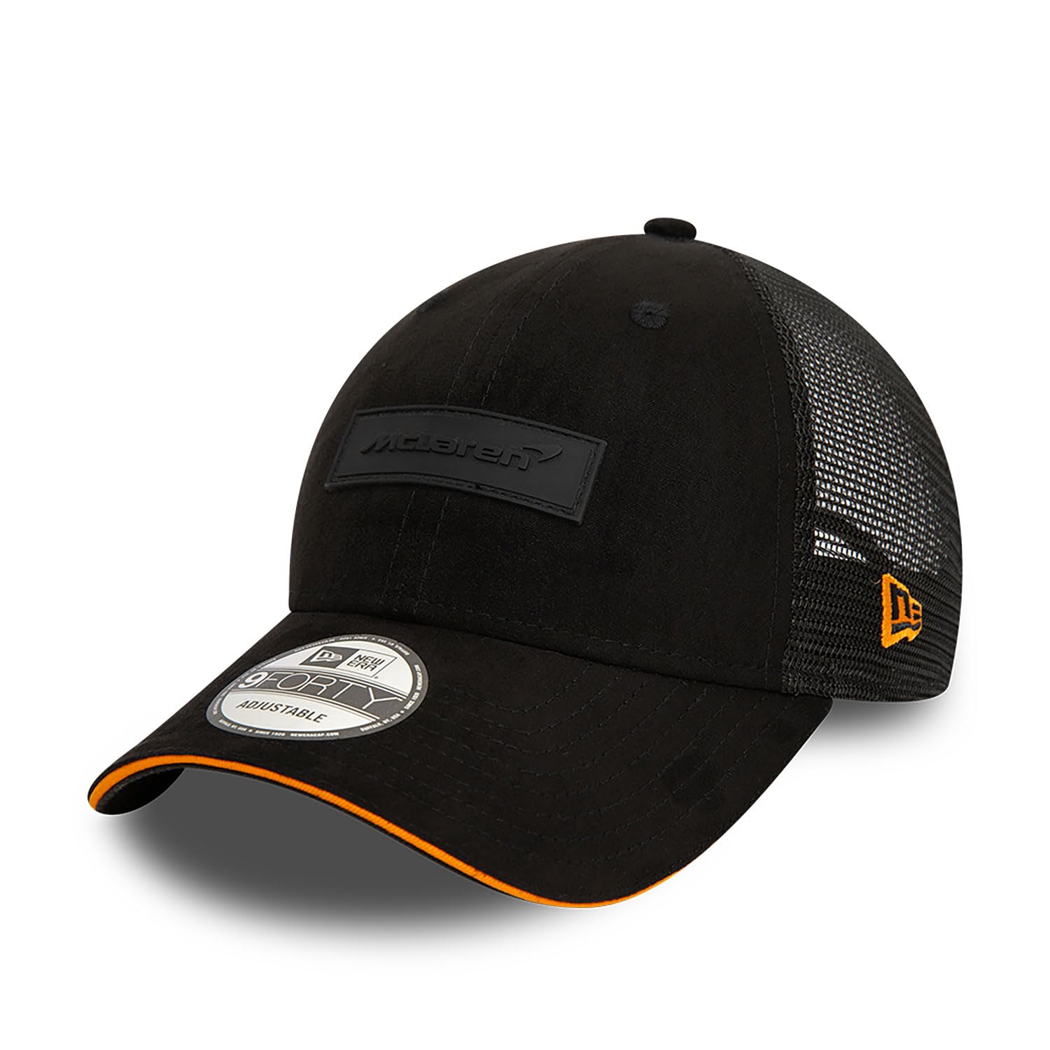New Era Unisex Black 9Forty Mesh Snapback Cap - Suede Mclaren