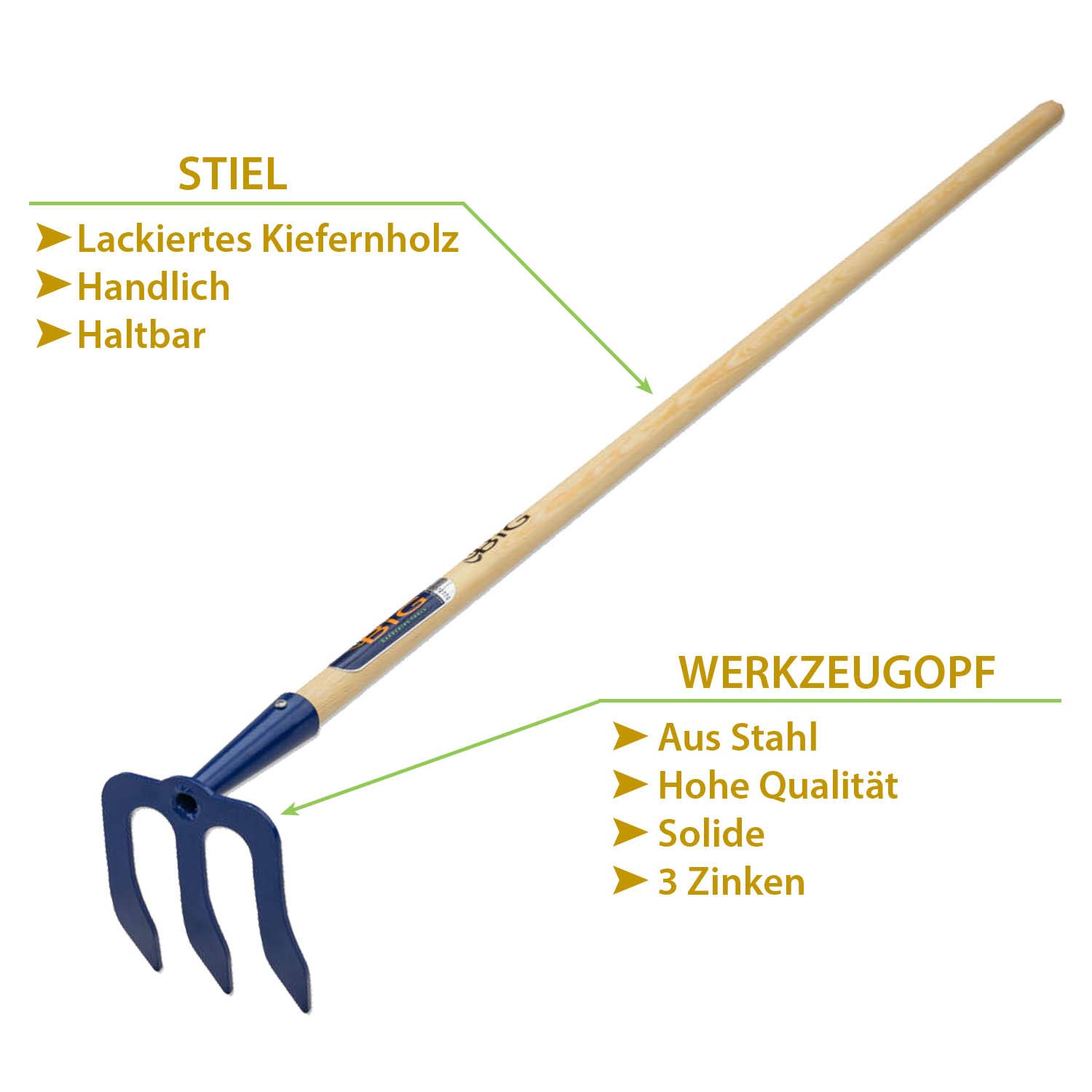 Zappa Da Giardino A 4 Denti - Coltivatore Con Manico Regolabile 70-140 Cm Per Diserbo E Lavorazione Terreno - Foto 6