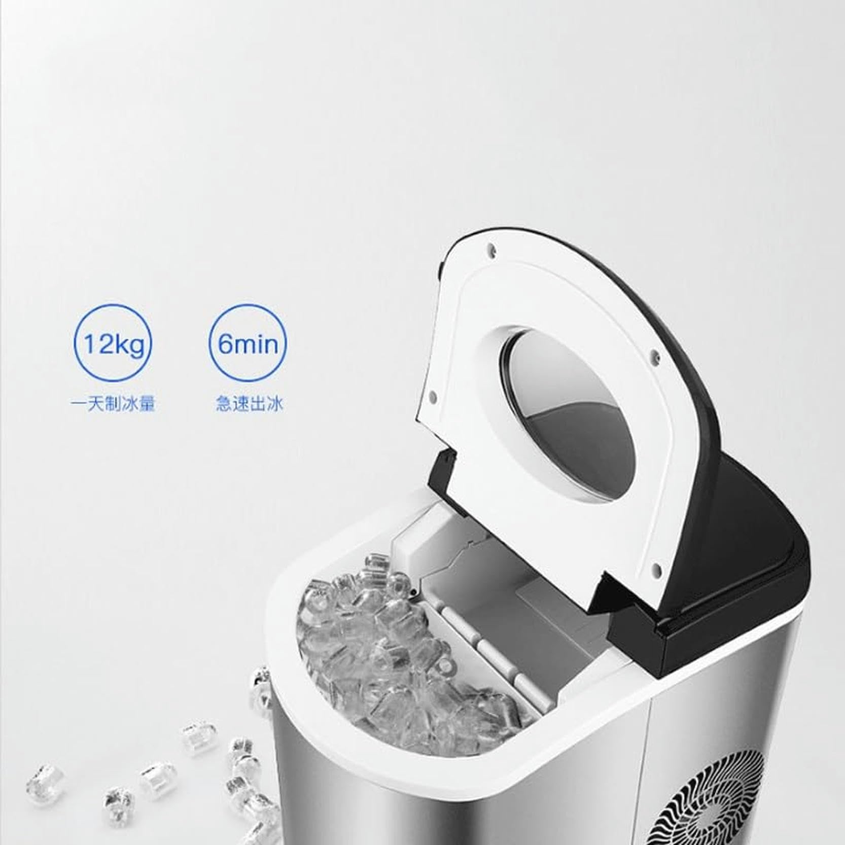 Piccola Macchina per Il Ghiaccio Domestica, Mini Attrezzatura per Negozio di tè al Latte, Macchina per Il Ghiaccio Rotonda per Bar Commerciali