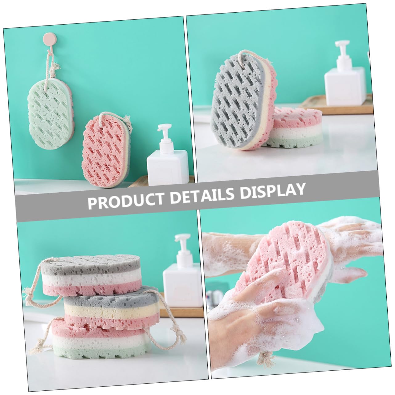 Healeved 16piezas Esponjas Exfoliantes Para Baño De Esponjas Ducha Coloridas Para Eliminar Piel Muerta y Relajar El Cuerpo