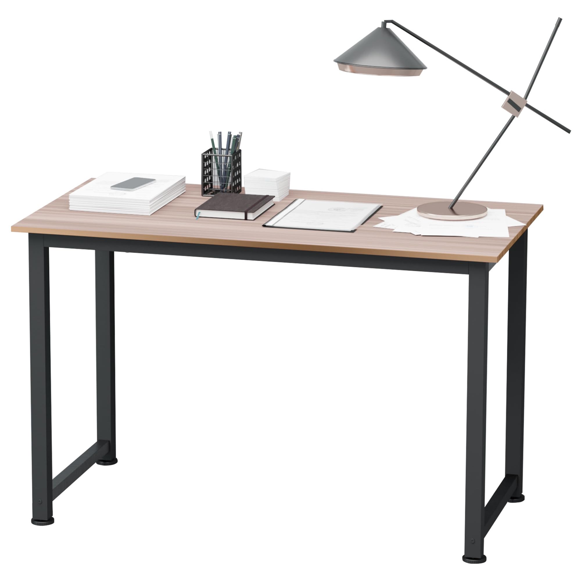 HOMCOM Computer Desk, Writing Table, 120 x 60 x 76cm Workstation for Home Office, Study with Metal Frame, Simple Assembly, Black โ image 1
