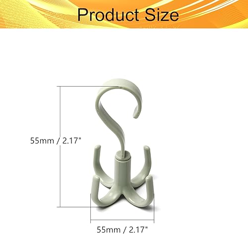 Miniatura 2 de Juvielich 2 ganchos giratorios para cinturón de 360 grados, organizador giratorio con 4 ganchos para secar toallas, brasieres, ropa, guantes,