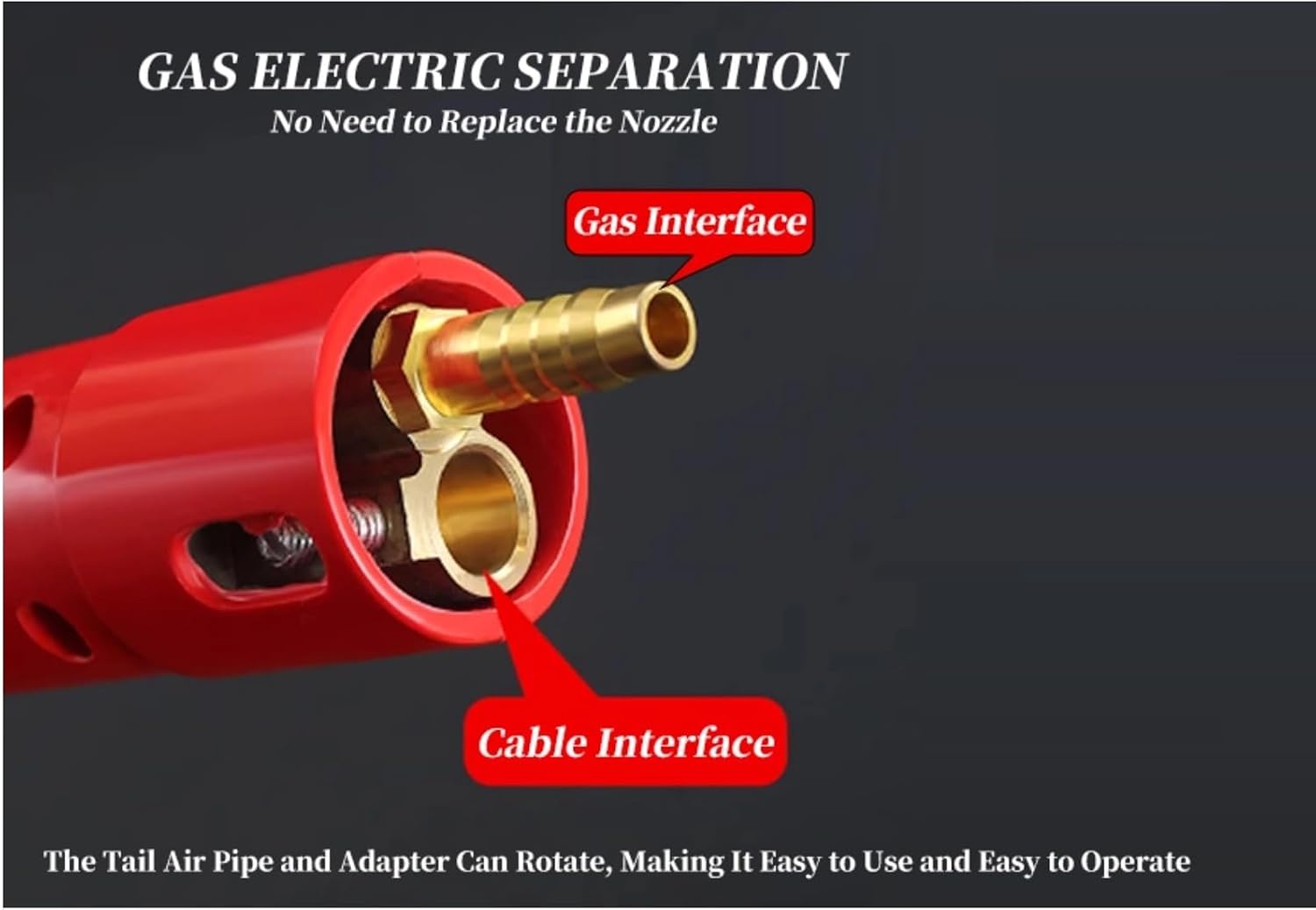 600A Carbon Air Arc Gouging Torch,Portable Arc Gouging Torch Parts with Cables Machining Tool, Arc Gouging Torchh Maximum 150 Degrees Celsius