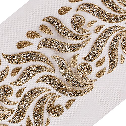 5Yards Gold Trimming Bridal Dress Applique Decorative Lace Trim Tape Sewing Apparel Accessories T2553
