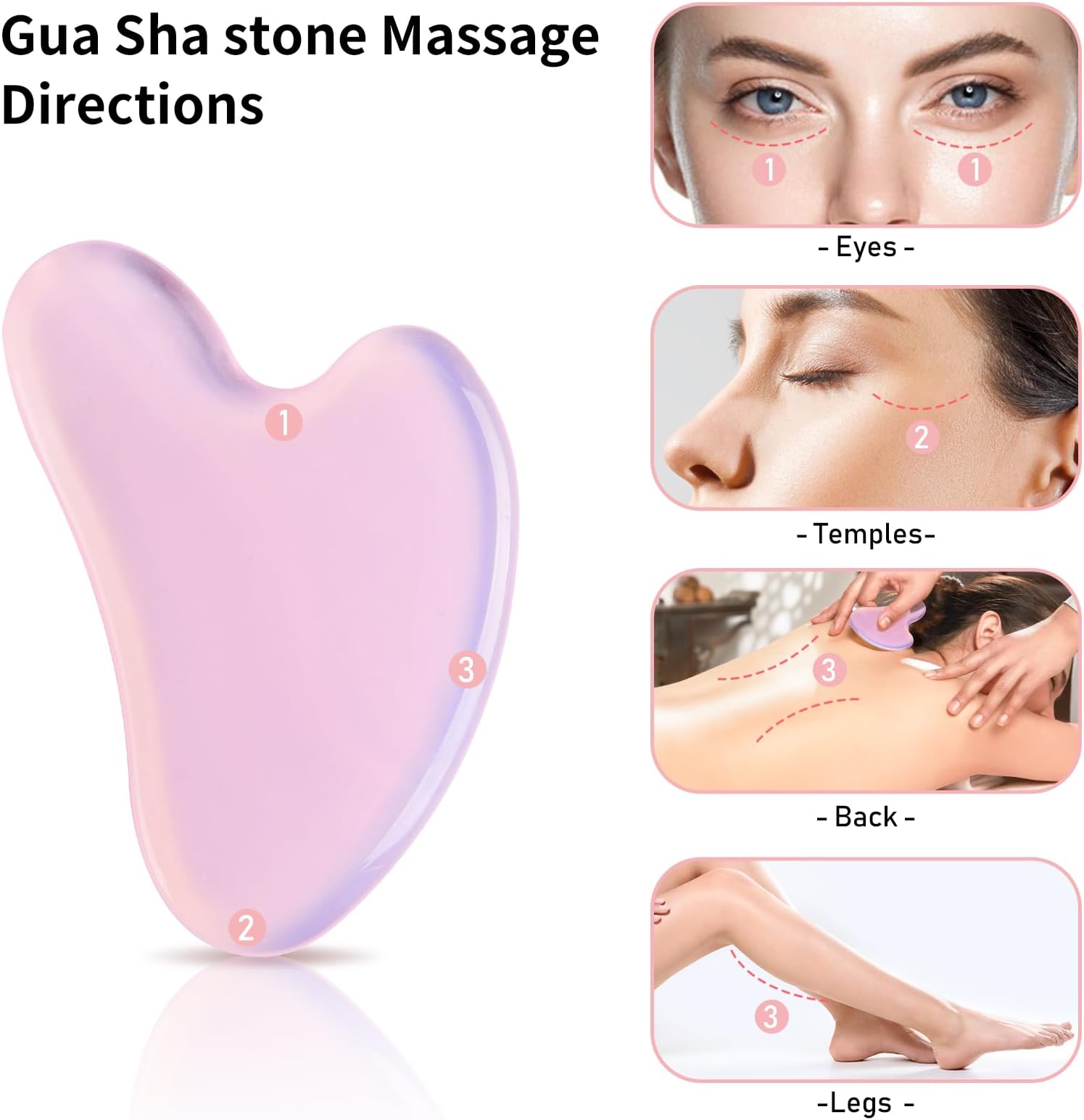 Rose Quartz Gua Sha and Jade face Roller Set,Gua Sha Stone and Face Roller are Skincare Tools for Women,Facial Massager Roller Use for Face,Eye,Neck,Relieve Fine Lines and Firming Facial