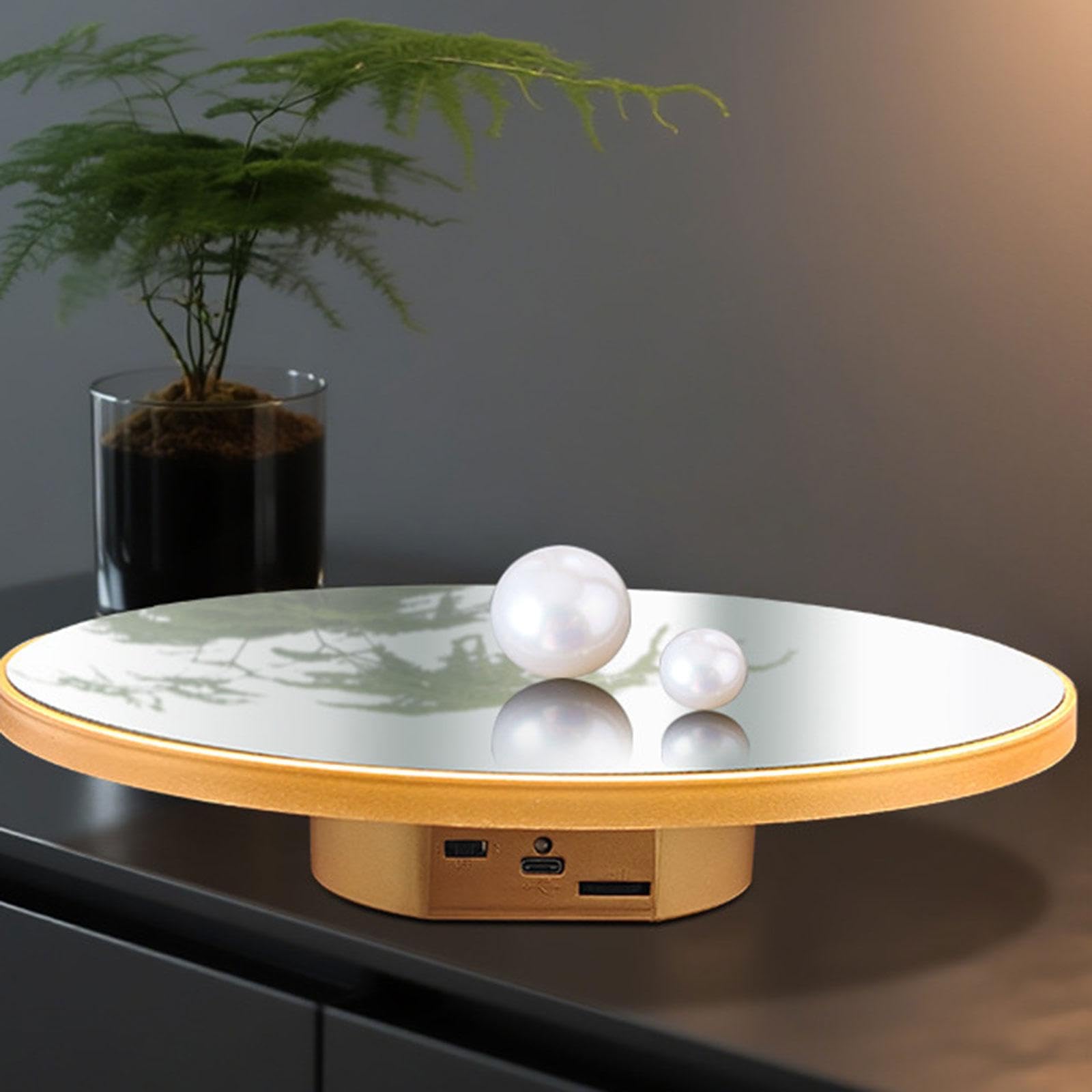 Plateau Tournant électrique Motorisé, Table Rotative, Plateau D'affichage Automatique, 25 Cm Or