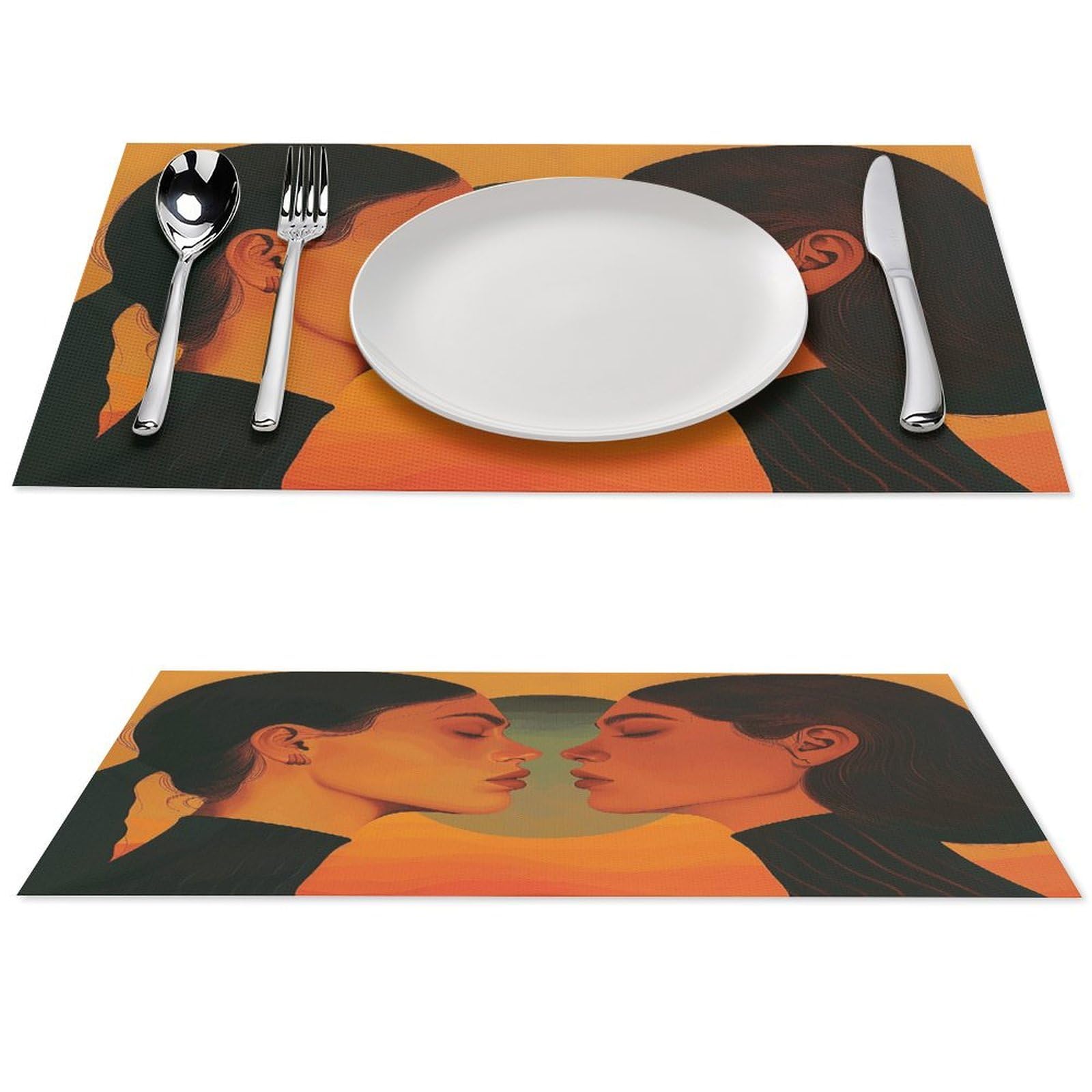 Sets de table résistants à la chaleur en PVC lavable couleur chaude