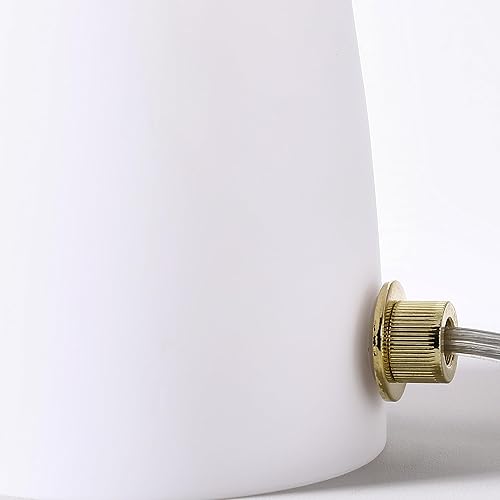 Miniatura 3 de Urban Lifestyle Lámpara de hongo blanco mate, luz de mesa novedosa de vidrio de 12 pulgadas, decoración retro enchufable para dormitorio, sala de