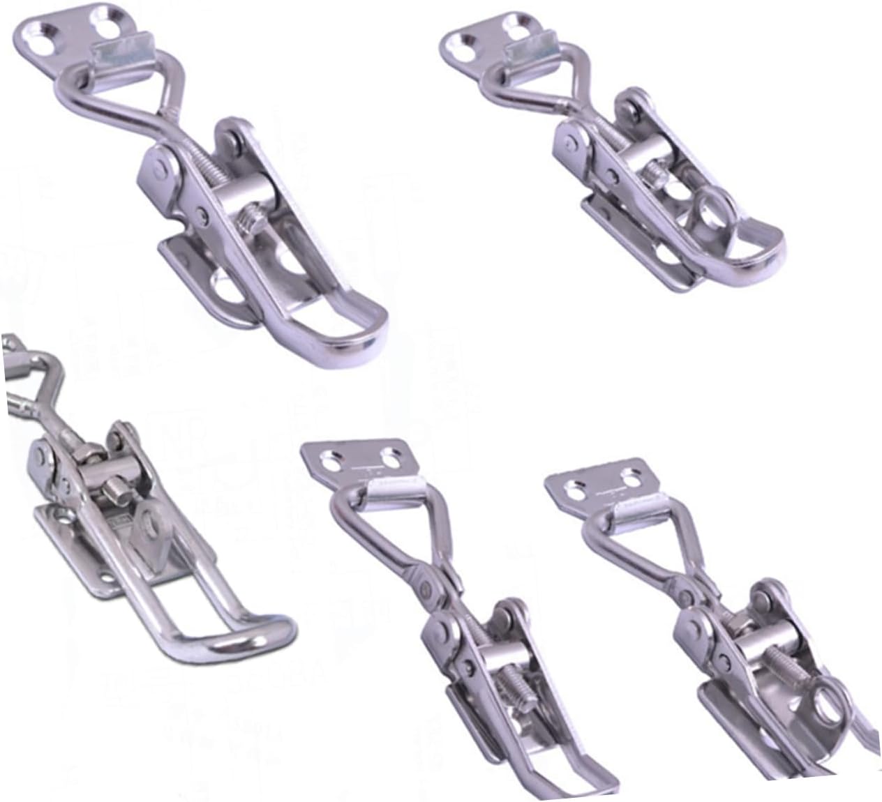 POPETPOP 2pcs Clasp Latch for Hotel Toggle Clamp Stainless Steel Tension Clasp Heavy Duty Spring Luggage Latches Locks