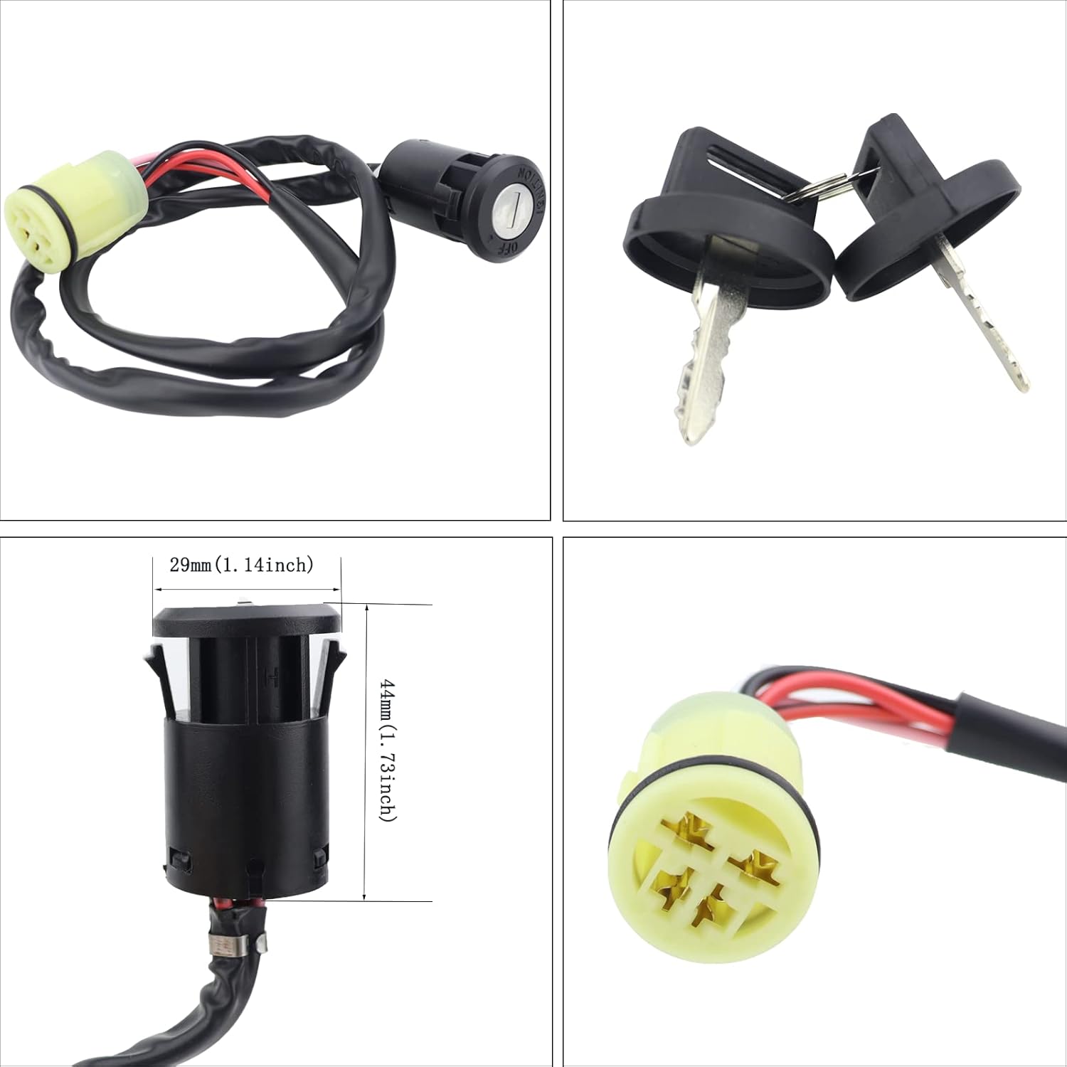 Starter Motor & Solenoid Relay & Ignition Switch for Honda Rancher 420 TRX420 2007-2019 / Foreman 500 TRX500 2012-2019 Replace 31200-HP5-601 31200-HR0-F01
