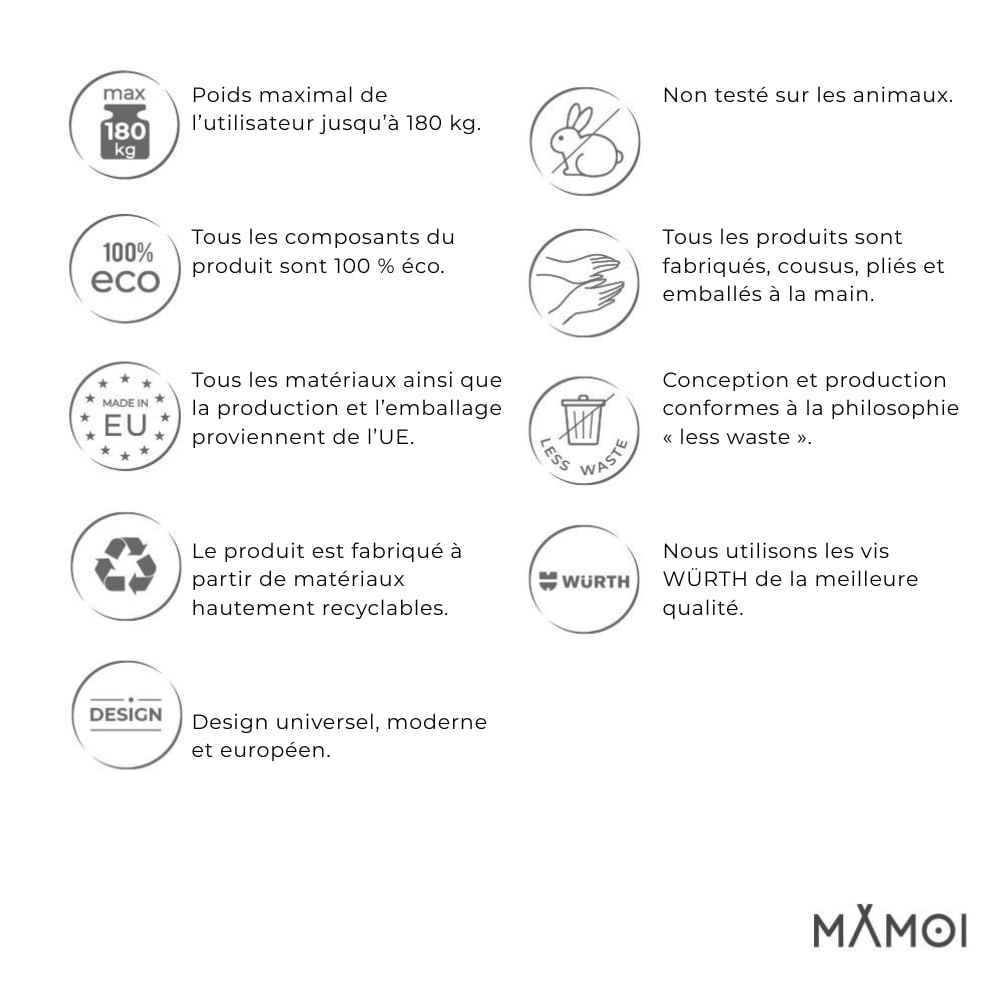 MAMOI® Poutre Gymnastique Pliable (Longueur 200 cm), Accessoires de Gym, Poutre Anti-dérapante et Pratique à Transporter