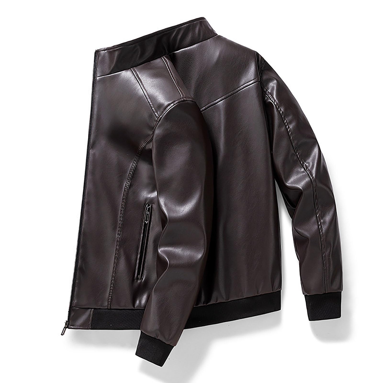 Generisch Strickjacke Herren Plus Size Stehkragen Trend einfarbig Reißverschluss Fleecejacke