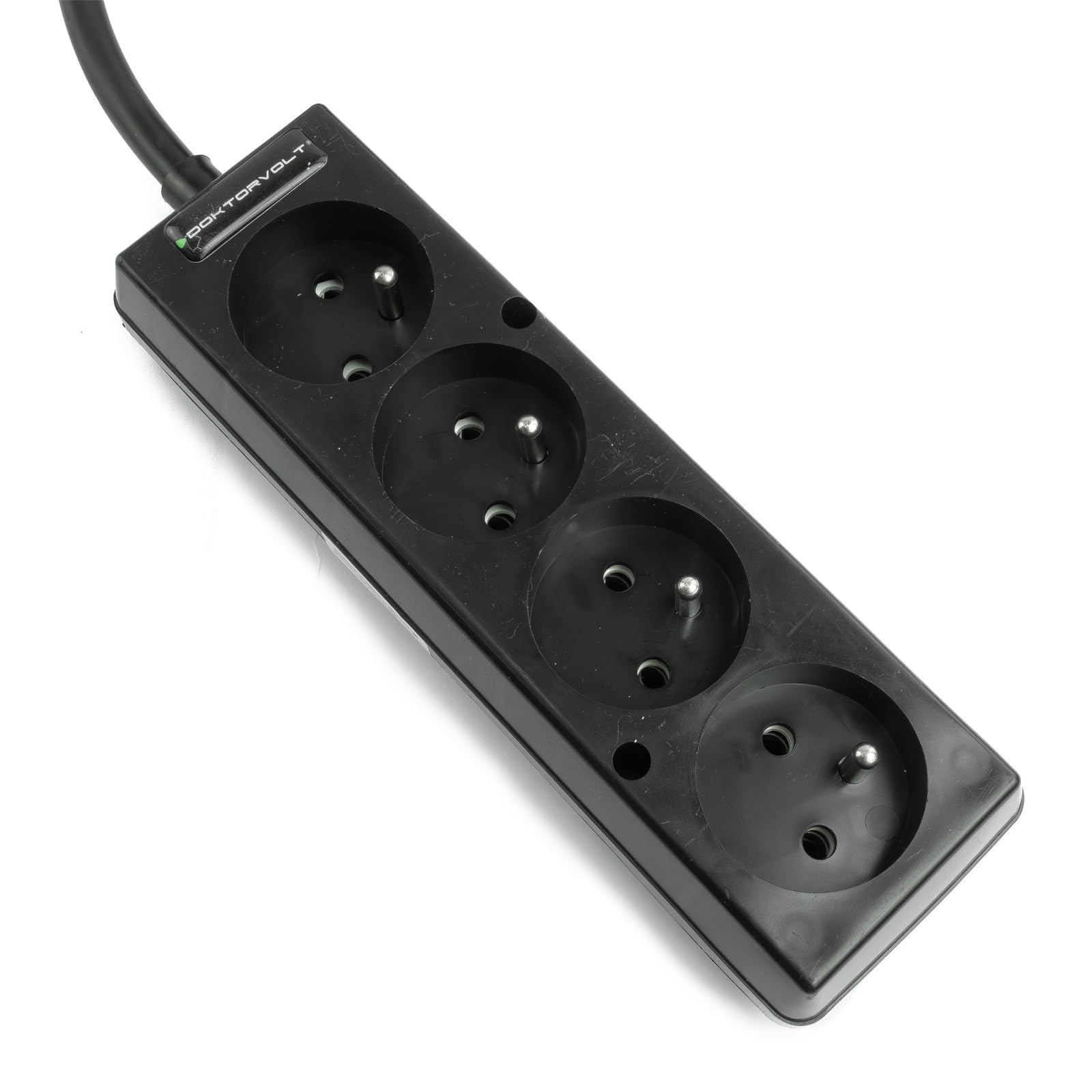 Doktorvolt Rallonge électrique - 4 prises - 15 m - Multiprise 3 x 1,5 mm² - Résistant à l'huile et aux intempéries - Noir